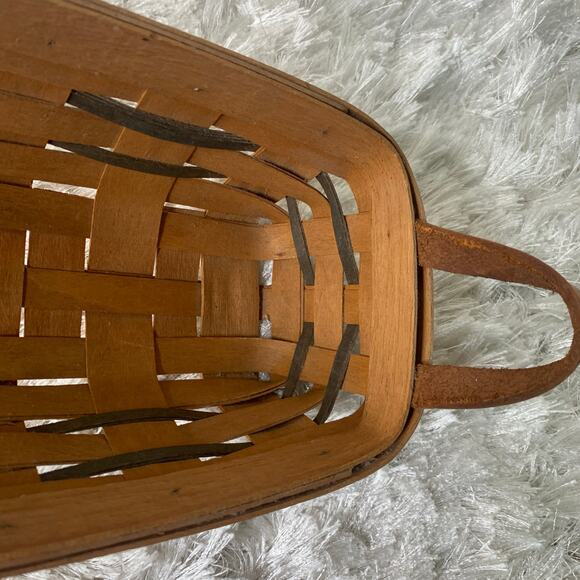 VTG Longaberger 1992 Heartland Bakery Cracker Basket Leather Handles NO Liner - Picture 4 of 8
